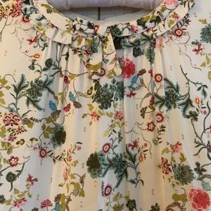 Zara NWT floral foil cottage dress